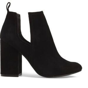 Steve Madden Black Block Heeled Short Booties Womens Size 7